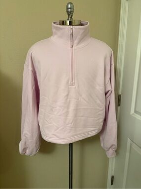Pastel Pink Half-Zip Women's Sweater